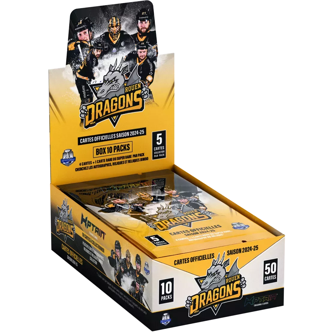 Cartes Kptain® Dragons de Rouen 2024-25 - Boîte de 10 packs