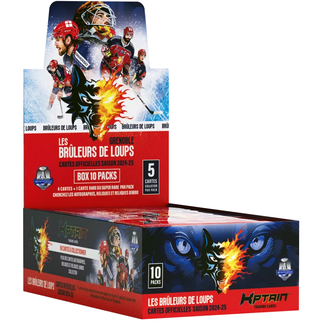 Cartes Kptain® Brûleurs De Loups de Grenoble 2024-25 - Boîte de 10 packs