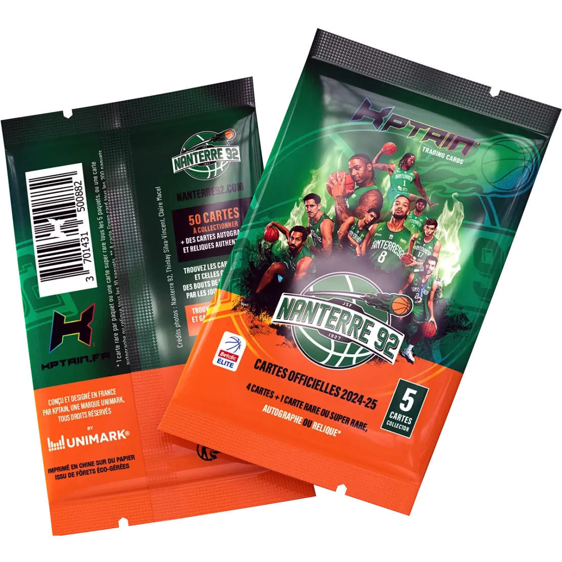 Cartes Kptain® Nanterre 92 2024-25 - Packs à l'unité