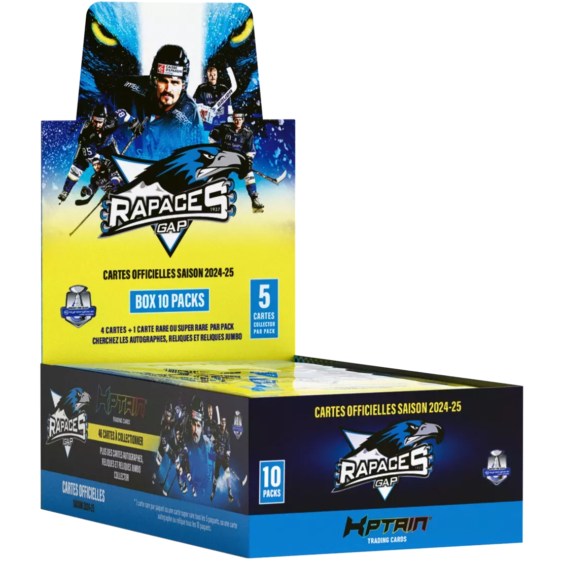 Cartes Kptain® Les Rapaces de Gap 2024-25 - Boîte de 10 packs